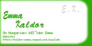 emma kaldor business card